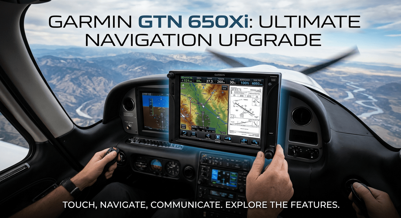 Garmin GTN 650Xi touchscreen flight navigator installed in aircraft panel